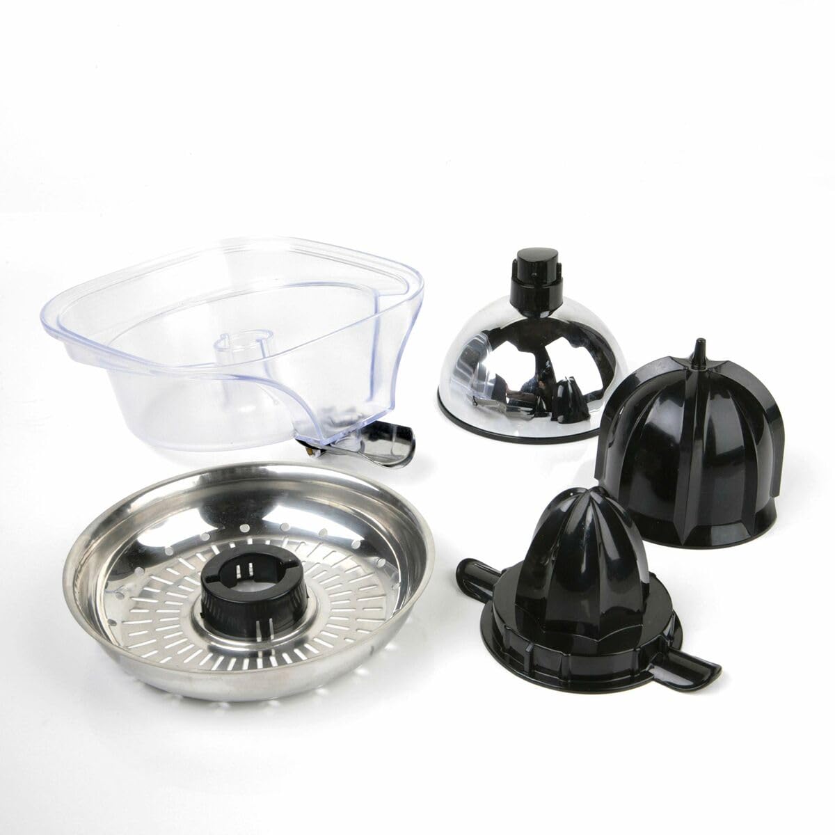 BLACK+DECKER BXCJ100E - Spremiagrumi professionale a leva, leva in alluminio, 100W, 2 coni, corpo in acciaio inossidabile anti-impronta, sistema anti-goccia, piedini antiscivolo