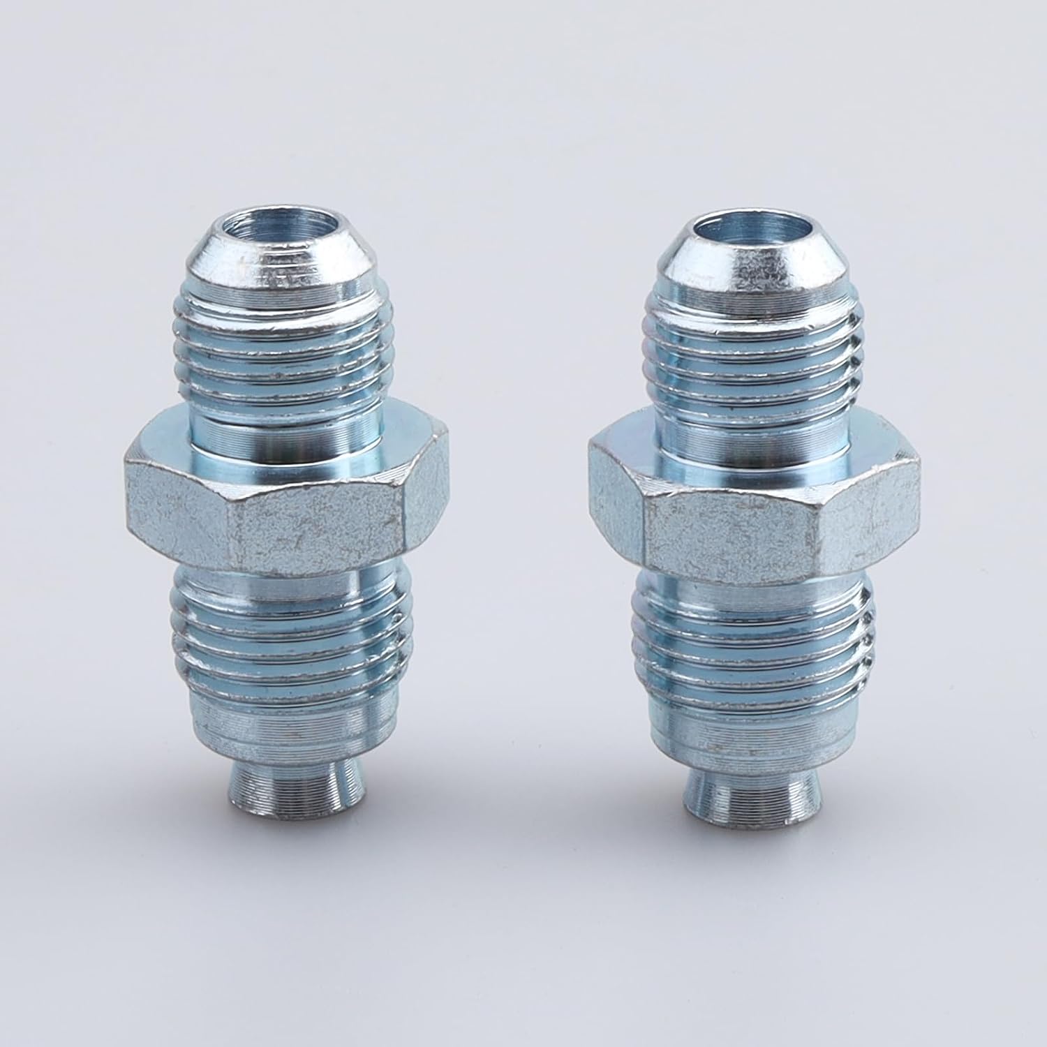 AC PERFORMANCE 9/16 x18 Male Flare to M16 x 1.5 Power Steering Fittings Adapter Zinc Steel, Pack of 2