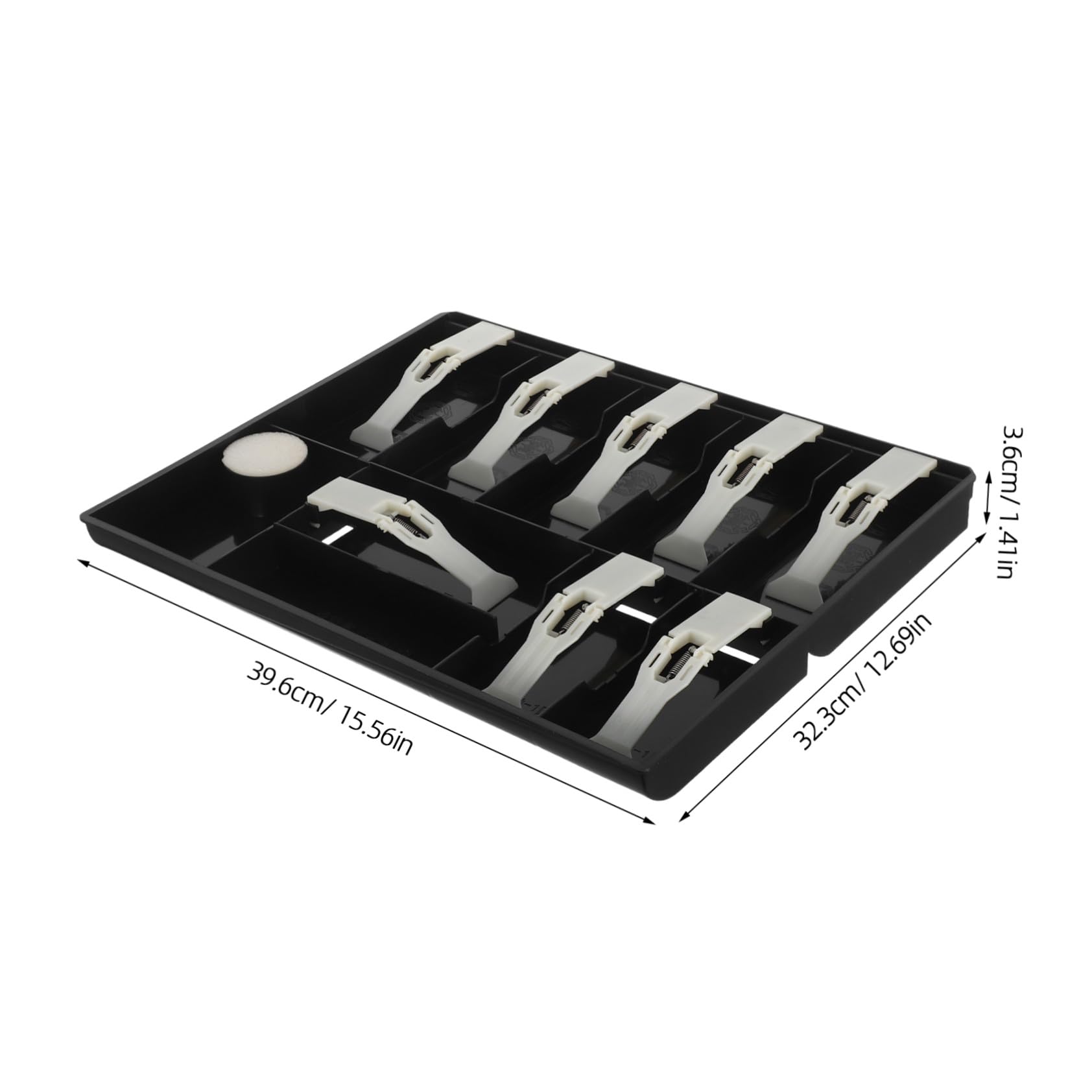 Operitacx Vassoio per Contanti in Plastica con Clip Organizer per Denaro con Scomparti Vassoio Portamonete per Registratore di Cassa Negozio e Supermercato