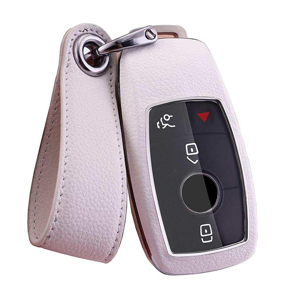 HIBEYO Custodia per Chiave Auto, Adatta per Mercedes Benz A C E S G GLS CLA, Classe S65 E43 E400 X167 E300 E320 AMG, Custodia Portachiavi in Morbido TPU Argento