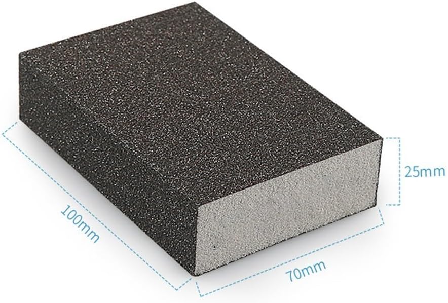 Sanding Sponge Block Set, 6-Pack Wet Dry Sandpaper Pads with 120-1000 Grit, Reusable Washable Sanding for Wood Metal Plastic, High Grit Polishing Sponges(180 Grit)