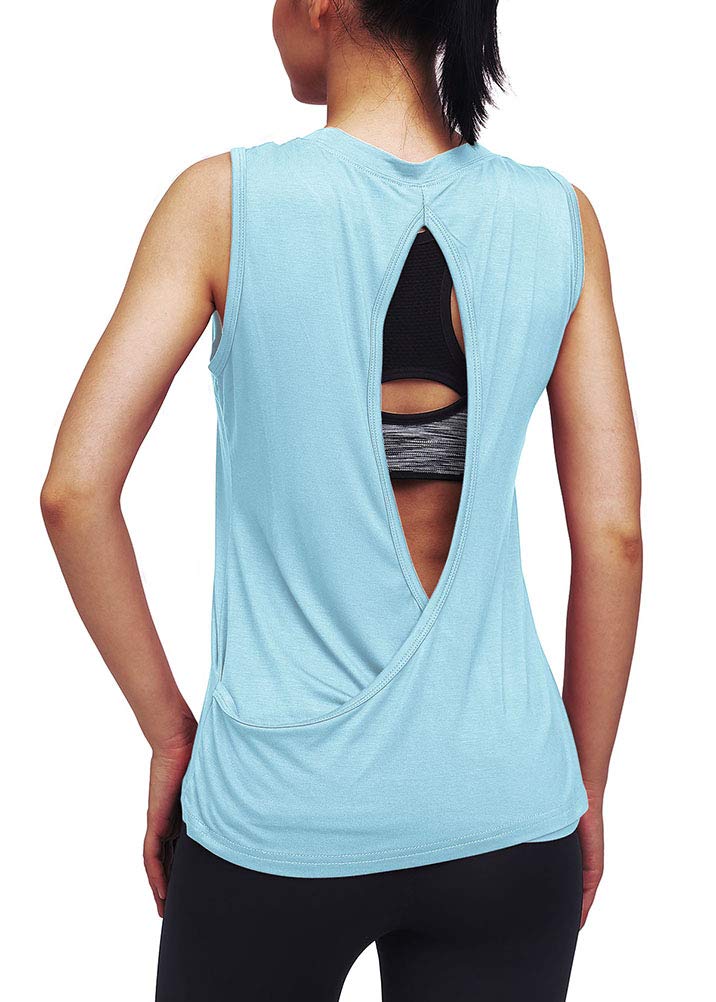 Open Back Workout Tops for Women Yoga Tops Muscle Tank Athletic Tank Tops