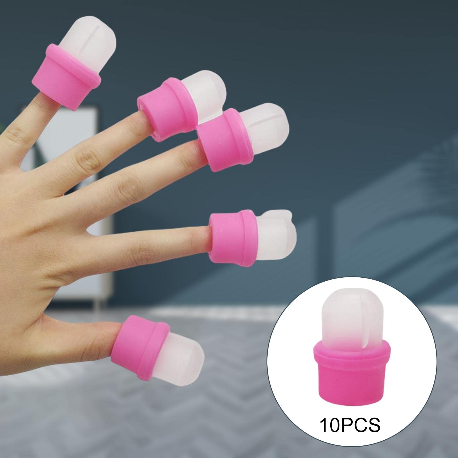Qianly 20 Piezas Pinzas Quitasmalte Reutilizables Herramientas de Manicura Tapas de Eliminador de Gel Plástico Higiénico Ajuste Firme para, 4 piezas