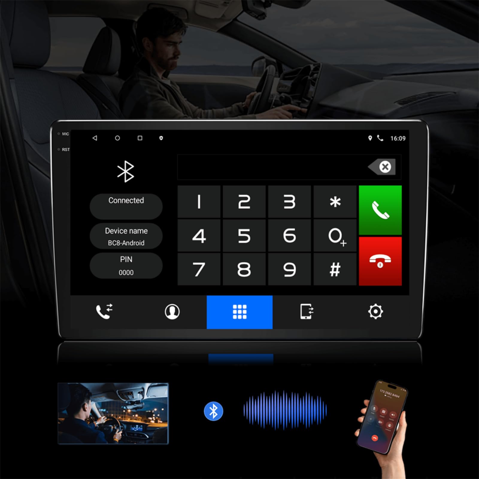 Radio samochodowe do FORD FOCUS MK3 2011-2019, system Android 13 4GB+64GB z Carplay Android Auto, 9-calowy qled ekran dotykowy, obsługuje Nawigację GPS WLAN BT LTE