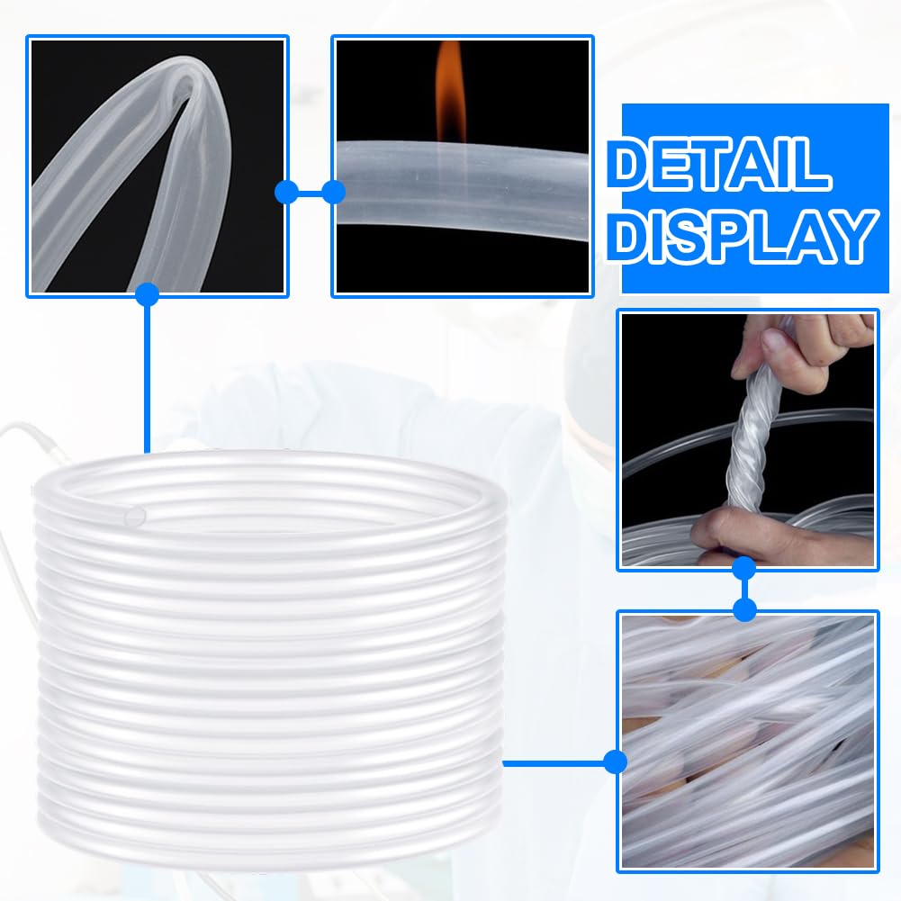 LOMUG Tuyau en PVC - Diamètre intérieur : 8 mm - Tuyau en plastique pour aquarium - Tuyau de carburant - Tuyau à condensation - Longueur : 12 m