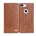 iPhone 7 Plus Case, WWW [Crocodile Pattern] RFID-Resisting Premium PU Leather Wallet Case Flip Phone Case Cover with Card Slots for Apple iPhone 7 Plus Brown