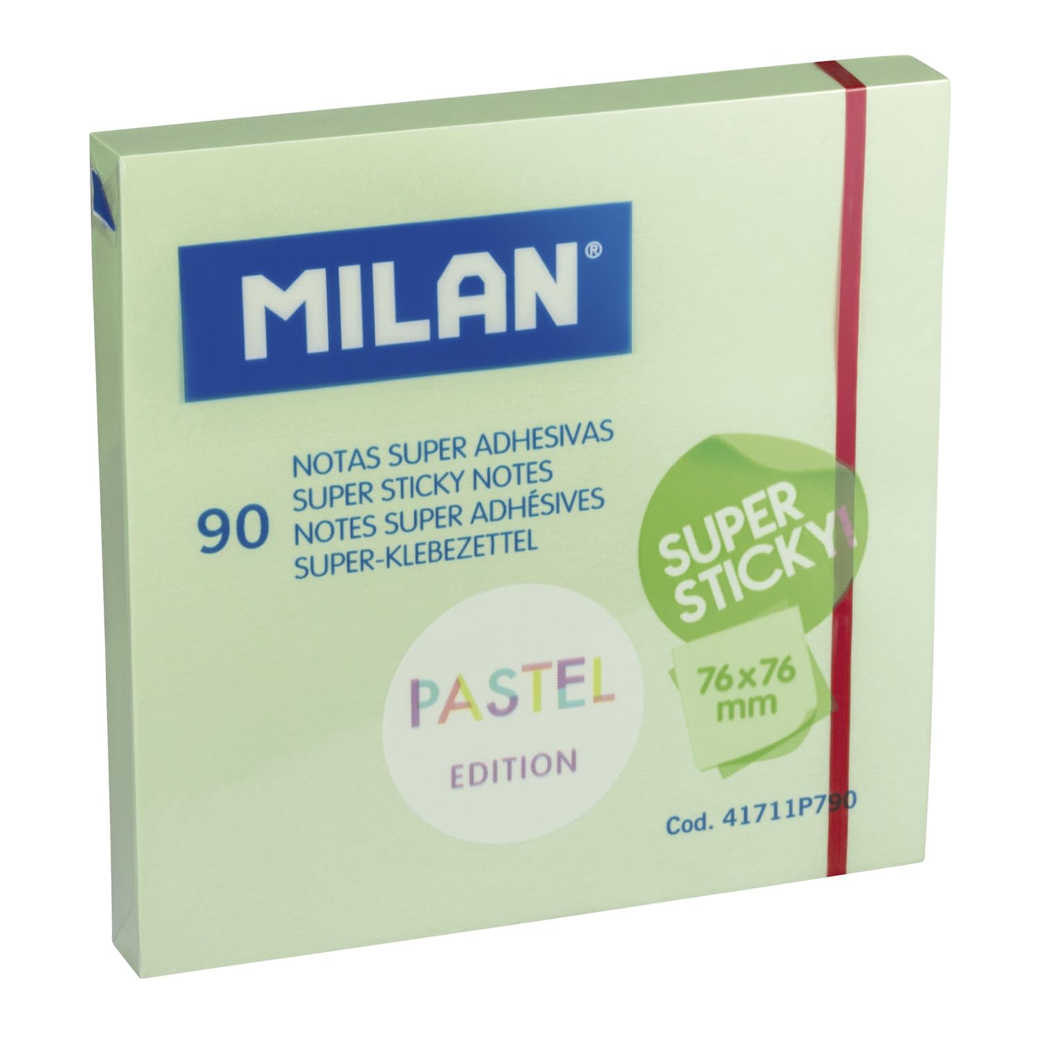 Block 90 Blatt Super Klebefolie Pastellgrün 76 x 76 mm NEU