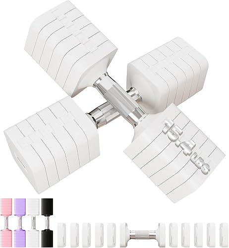 Miniatura 15 de Juego de mancuernas ajustables de 15 libras, 20 libras, 40 libras, 50 libras, juego de mancuernas de peso libre para mujeres y hombres, juegos de