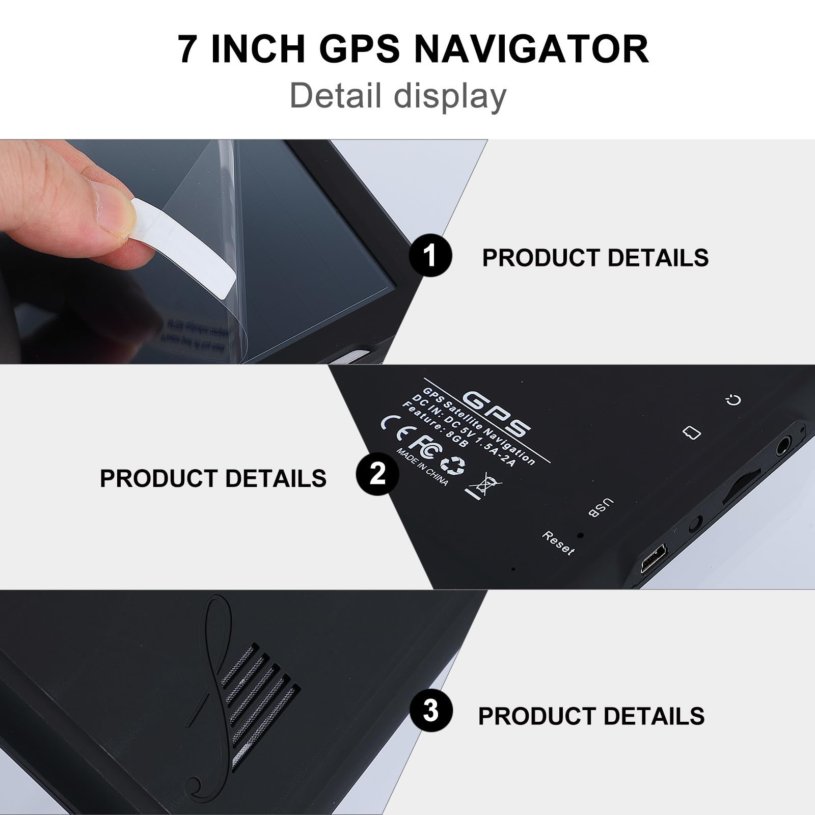 Dispositivo Gps per Camion da 7 Pollici con Schermo Touch, 8gb di Archiviazione, Correzione Intelligente degli Errori e Vocale, per Auto e Veicoli Commerciali