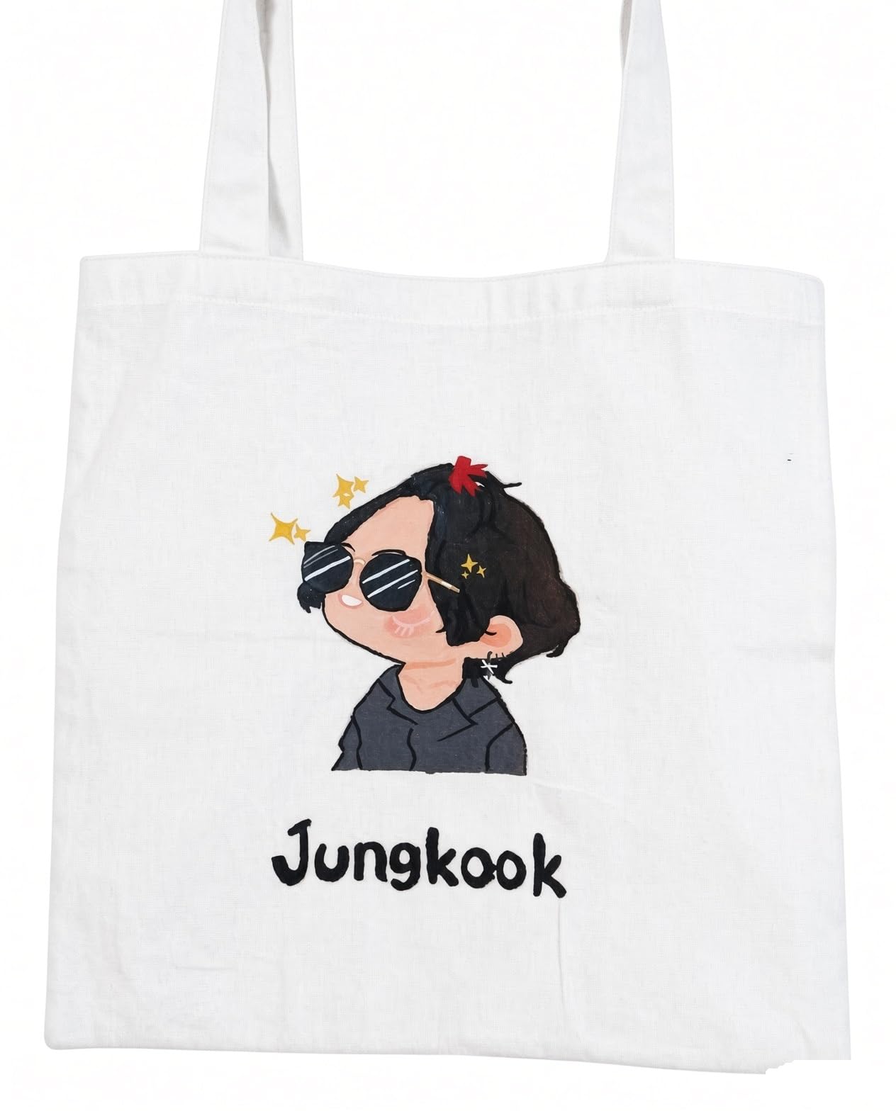 Buy Jungkook Graphic Canvas Tote Bag, Reusable Shoulder Shopper