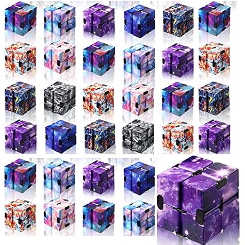 36 Pcs Infinity Cube Sensory Fidget Toy Handheld Infinite Cube Flipping Hand Cube Desk Cube Gadget Gift Portable Fidget Blocks for Teens and Adults Anxiety Stress Relief (Starry Sky Style) Cover
