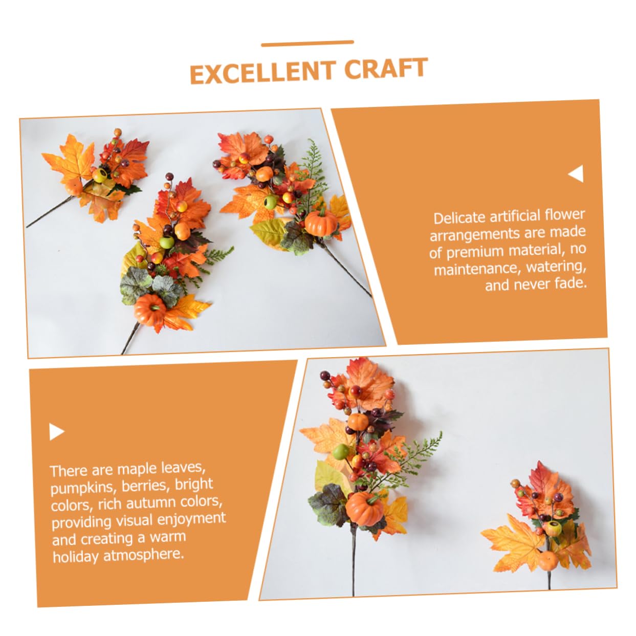 Cabilock 4 Set Finta Zucca D'acero Succulento Decorazione Centrotavola Autunnale Zucche Artificiali Decorazioni Autunnali Foglie Autunnali Artificiali Ramo Di Zucca Artificiale 2 Pezzi * 4