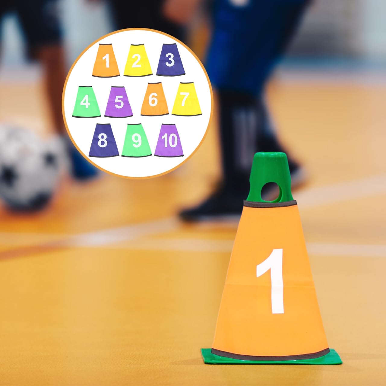 Lpitoy Nummerierte Kegelabdeckung 1-10 Nummer, 10 Stück Fußball-kegelhalsband Verkehrskegel Trainingsmarkierungshütchen Nummernabdeckung Für Basketball- fußball-Spiel Im Freien