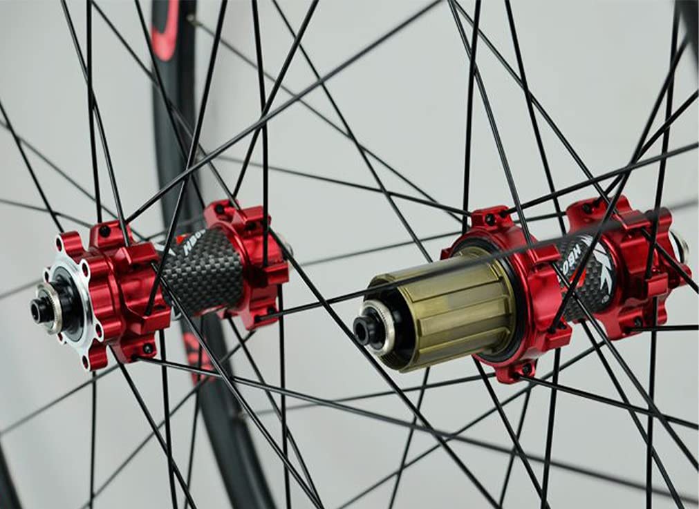 Mountainbike Laufradsatz 26/27.5/29 Zoll Schnellspanner Laufrad Set 24 Loch Fahrrad Felge Scheibenbremsen Nabe 7 8 9 10 11 12 Geschwindigkeit Kassette 1680g (Color : Red, Size : 26'')