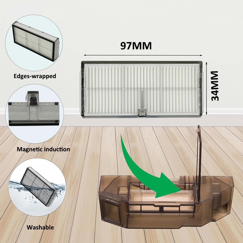 Ersatzteile für Dreame X40 Ultra Complete L40 Ultra (Gen 2) X40 Master MOVA P10 Pro Ultra Wischpads X4 Staubbeutel X4 Filter HEPA X3 Tri-Cut Hauptbürste X1 Seitenbürsten X3 Zubehör