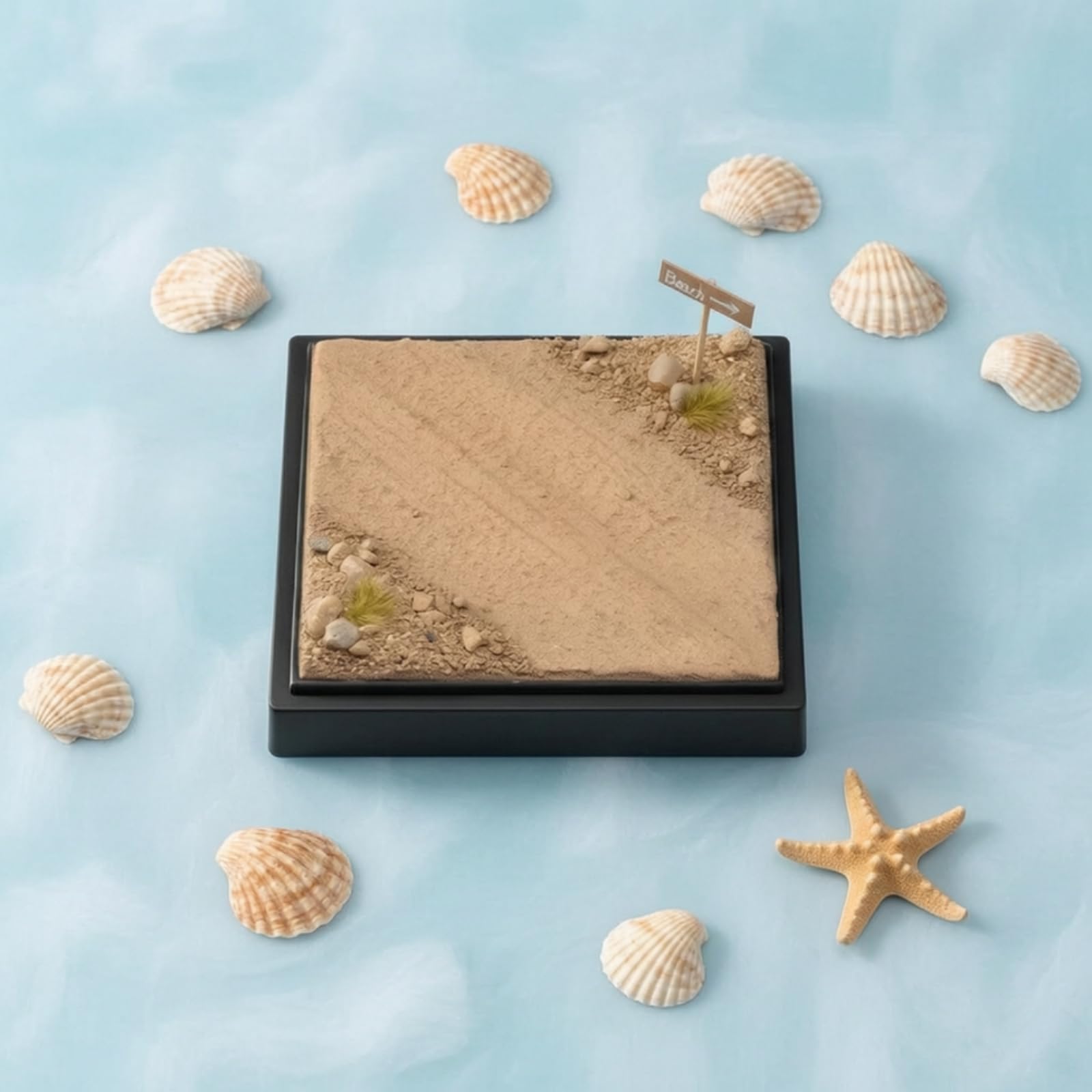 Base Espositiva Diorama con Terreno in, Piattaforma Per Scenario In Miniatura, Modello Di Terreno Sabbioso, Con Copertura In Acrilico