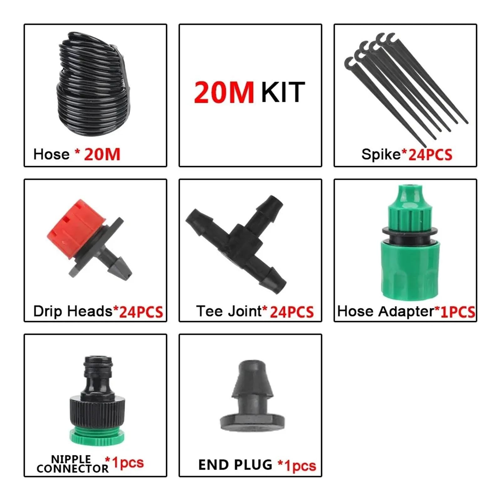 Accessori per Navi Sistema di irrigazione a Goccia Micro da 20 m, irrigazione Automatica Portatile con gocciolatori Regolabili, irrigazione a nebulizzazione Accessori per l'irrigazione