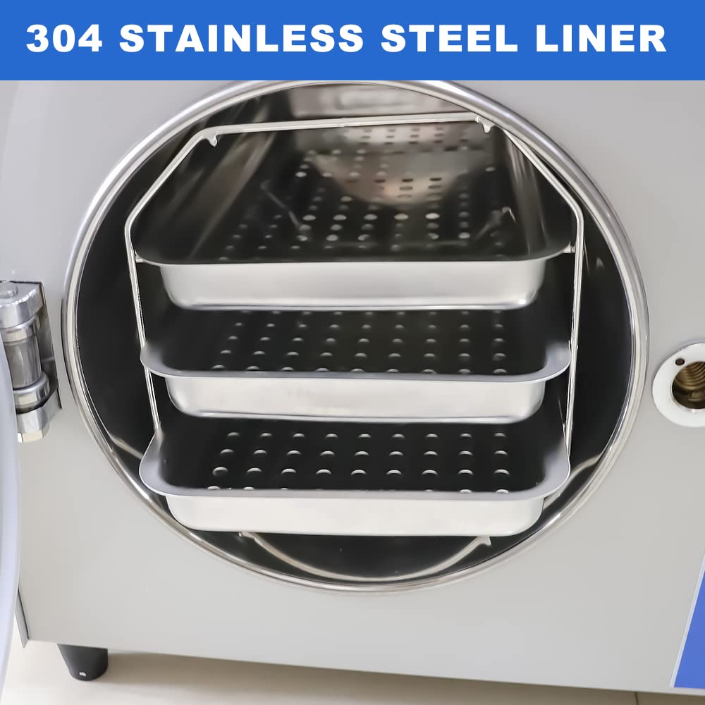 HNZXIB 20L Benchtop High-Temperature Steam Sterilizer,1500W Steam Autoclave Equipment 110V