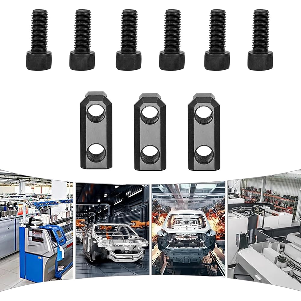 10-calowe nakrętki T, szczęki do uchwytów hydraulicznych, 3 szt., stalowe, hydrauliczne, z sześcioma śrubami M12, obróbki różnych przedmiotów obrabianych (M12)