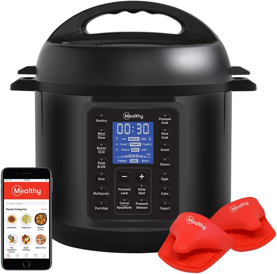 MultiPot 2.0 6 Quart 9-in-1 Electric Pressure Cooker Slow Cooking with Programmable LCD Display, Self Sealing Lid, Accessories, and Utensils