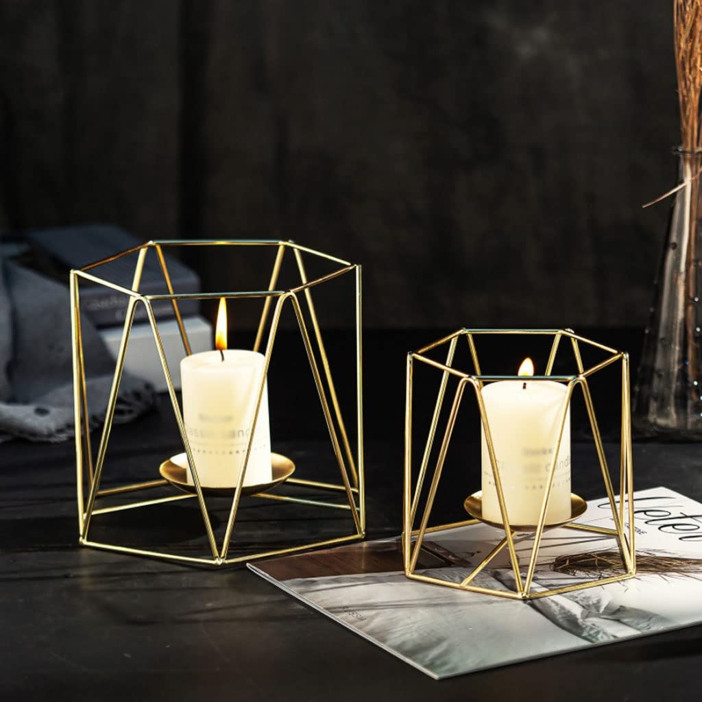 Candelero Decorativo 2 unids Hierro Forjado Candeleros Estilo nórdico Candlesticar Candlestick Boda Props Partido Decoración del hogar Artesanía de Metal Candelero para Hogar