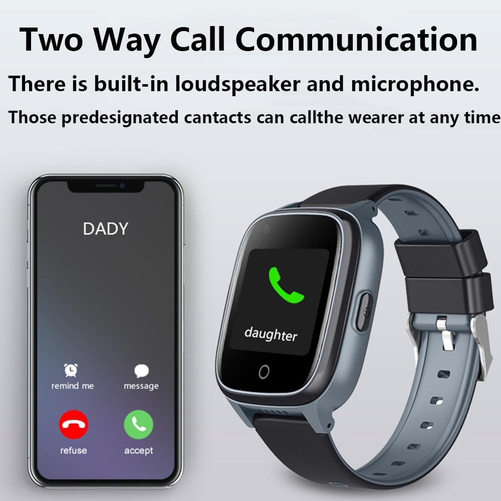 Smartwatch Per Anziani Con Rilevamento Cadute, Dispositivi Di Avviso Di Caduta, Localizzatore Gps, Cardiofrequenzimetro, Chiamate Bidirezionali, Per Anziani Per La Tua Famiglia
