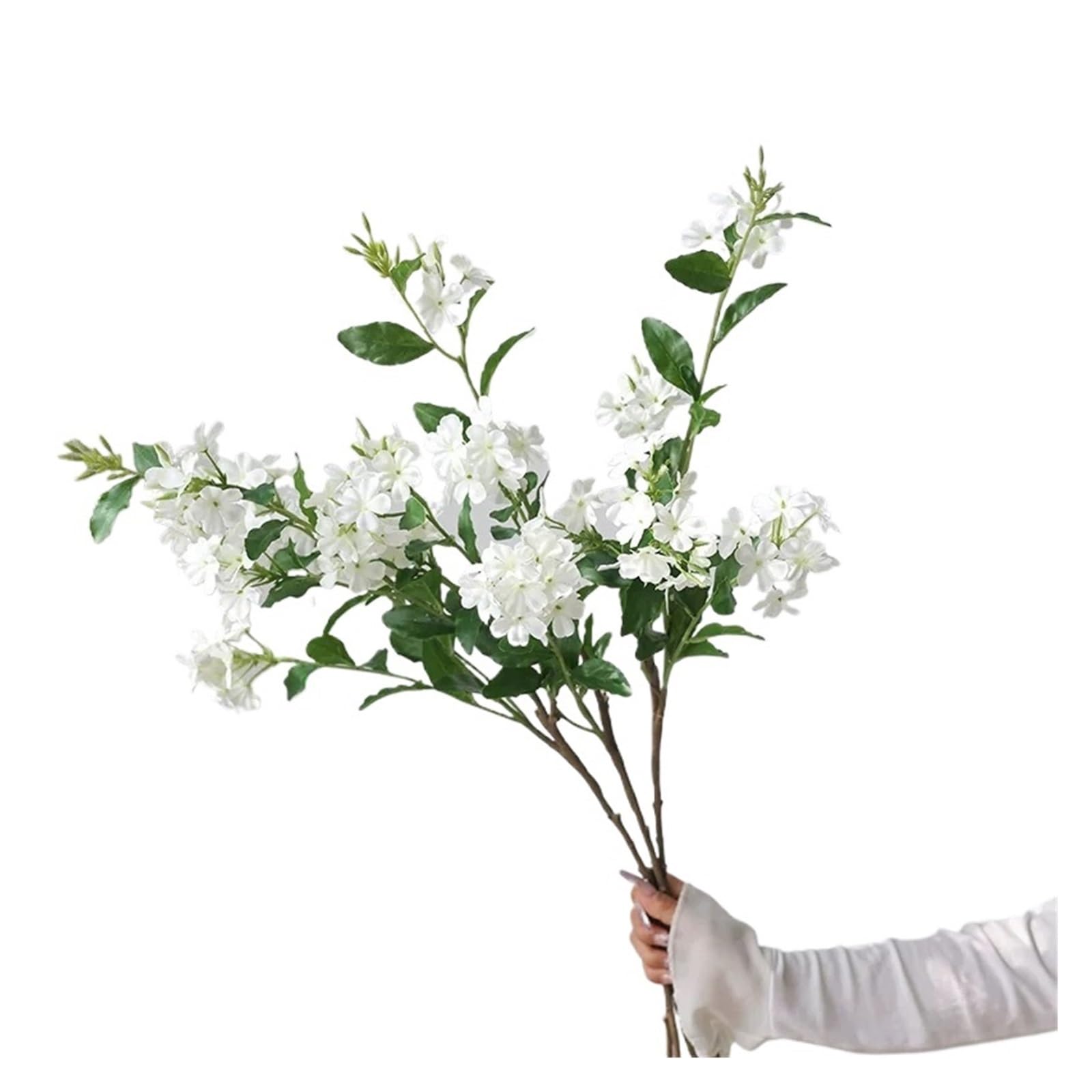Casetlong 3Pcs/6Pcs Fake Silk Flowers Artificial Flower White Floral Stems For Arrangements Home Decor(3 Pieces White)