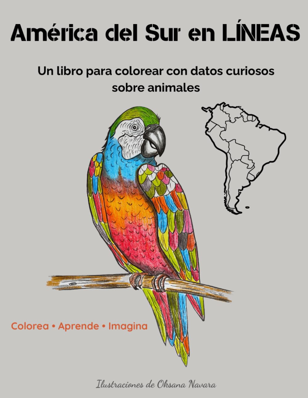 América del Sur en Líneas: Un libro para colorear con datos curiosos sobre animales (Mundo en Líneas)