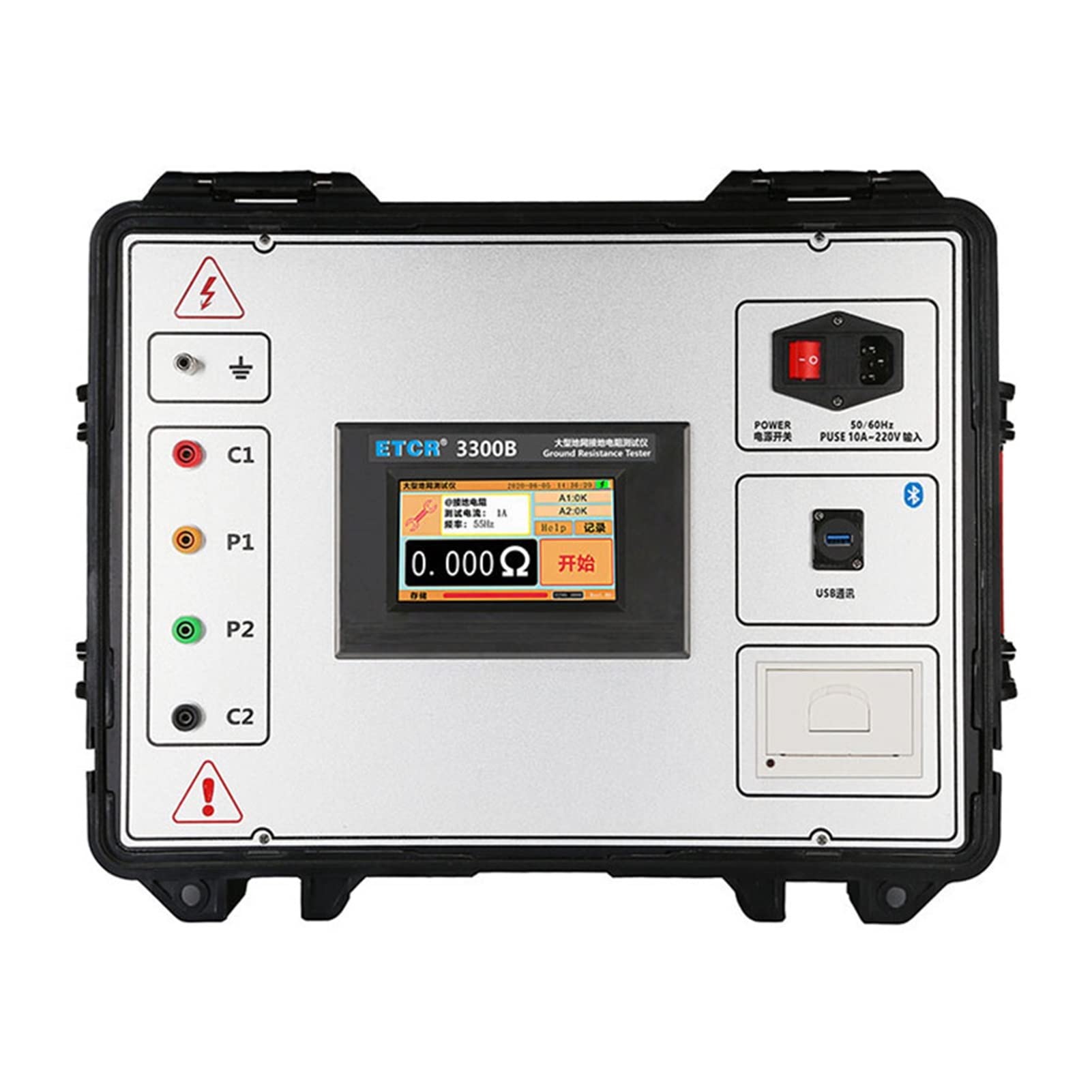 Tester multimetro ETCR3300B Touch Colorful Screen Large-Scale Digital Grounding Grid Earth Ground Resistance Tester Step Voltge Tester Sicuro e affidabile