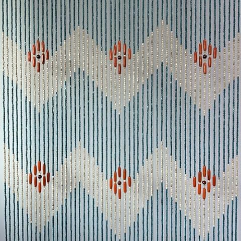 FlavorThings Blue Wood Bead Curtain - Waverly - Natural Wood Bamboo Door String Curtains for Doorways Boho Hanging Beads Curtains Room Divider Home Decor - 36" x 76" - 52 Strands (Blue) Cover
