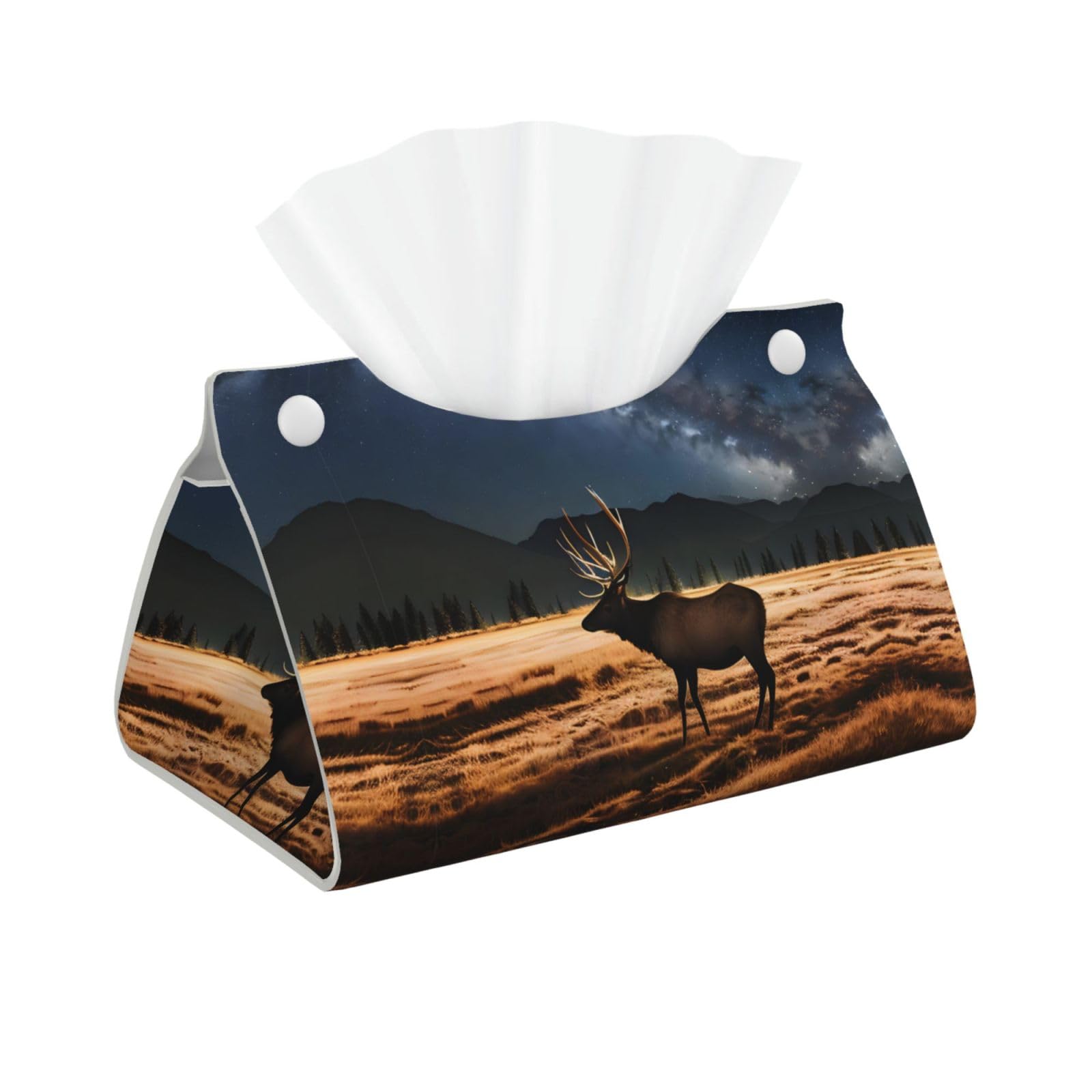 Flag of Nicaragua Print Long Tissue Box Cover Holder â€ Foldable Leather Organizer for Vanity, Nightstand, Desk & Bathroom