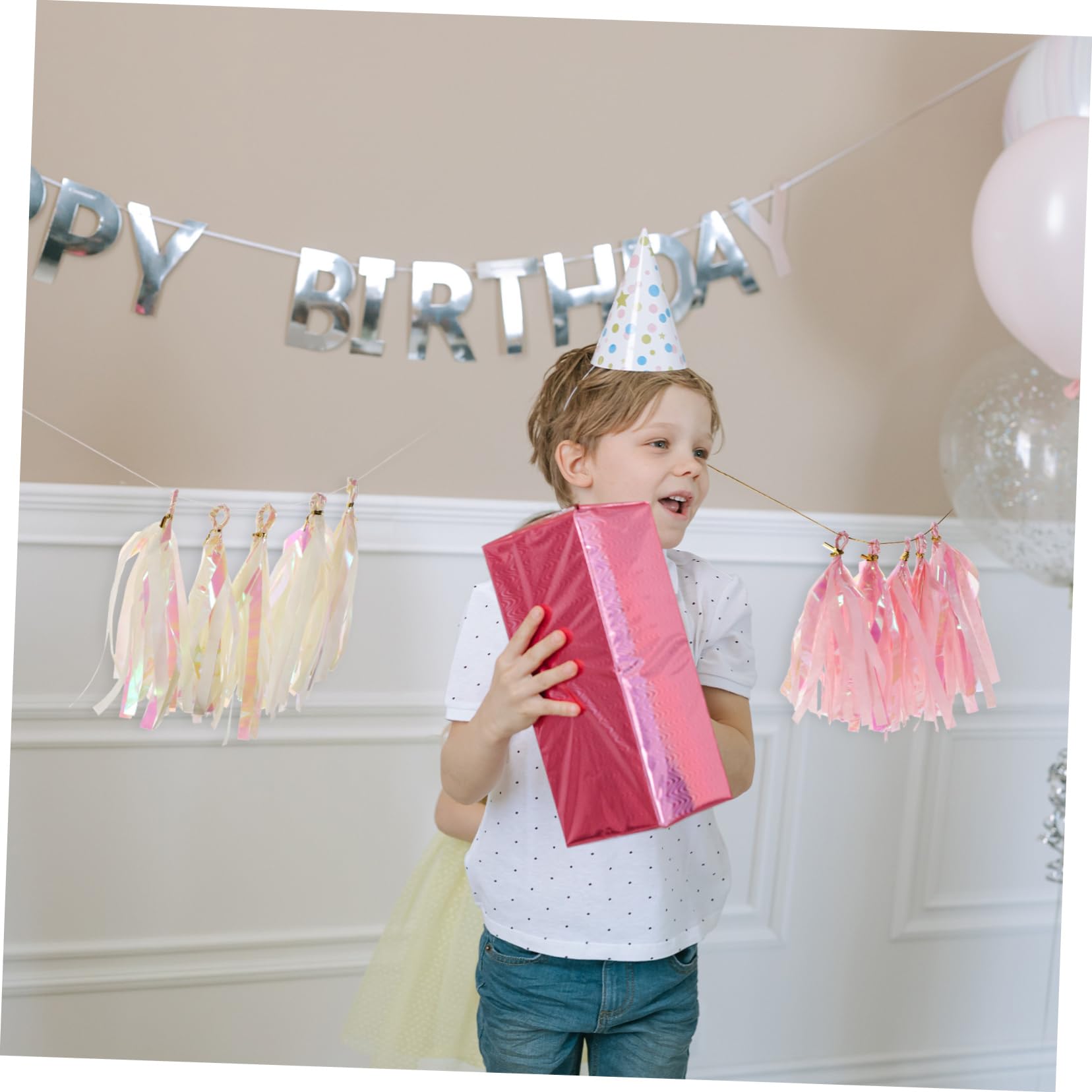 Abaodam 12 Sets Flexible Quaste Banner Für Hochzeit Geburtstag Party Baby Dusche Hängende Dekorationen Quaste Girlanden