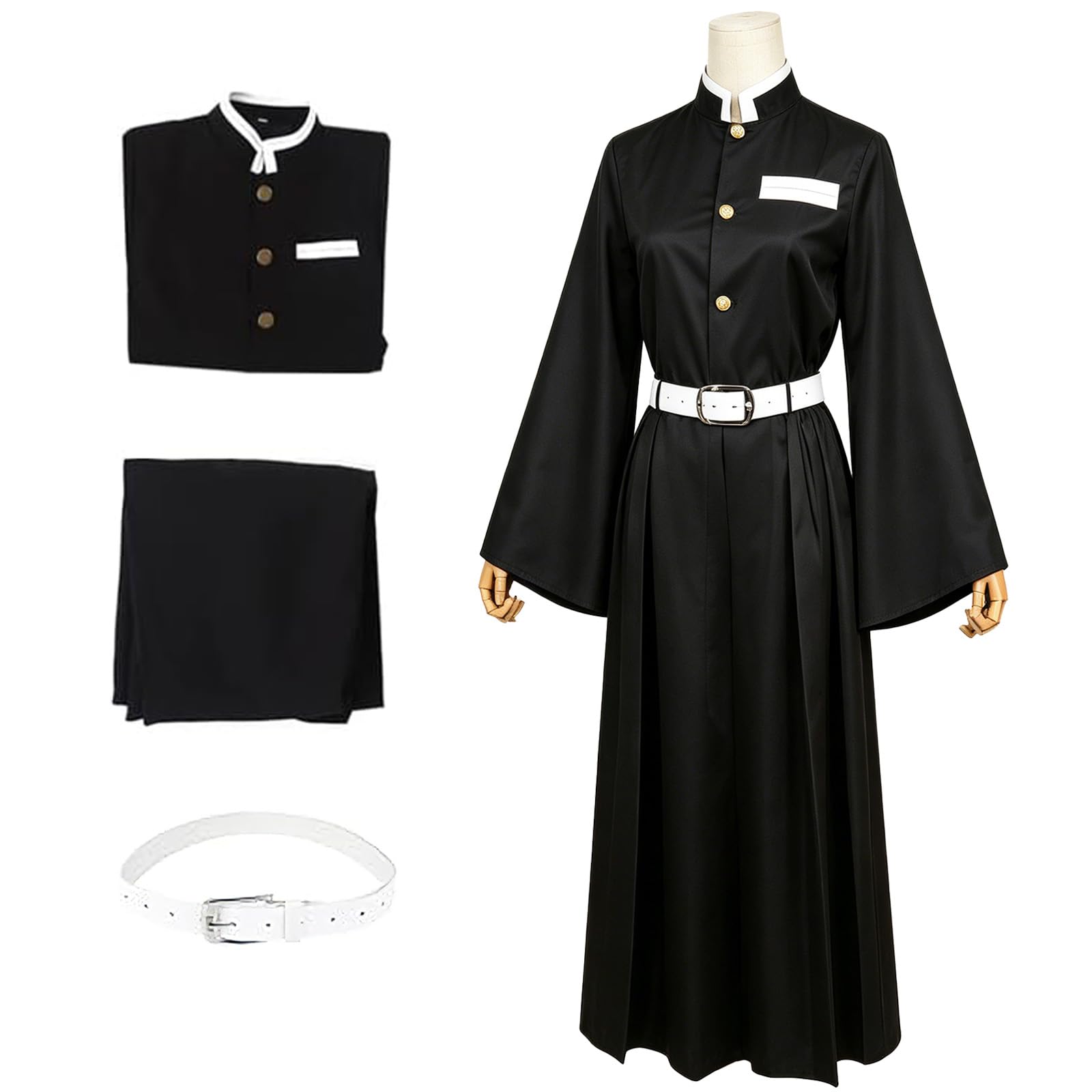 BUERPINKING Anime Cosplay, Kimono Carnival Performance Outfits, Cosplay Costume, Anime Costume for Women, Men, Girls and Coat (Black, M)