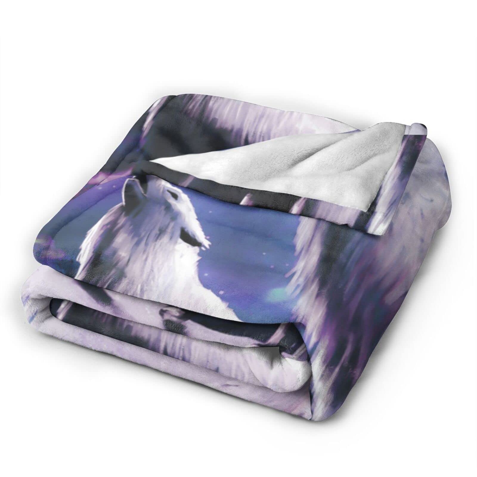 Moon Wolf Coperta In Pile Di Corallo, Morbida E Calda, Varie Taglie XS-3XL, Per Letto E Divano, Lavabile