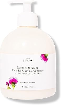 100% PURE Healthy Scalp Conditioner Purifying Burdock & Neem for Dry Damaged Hair Replenishing Itchy Flaky Scalp Hydration for Women & Men - 16 Fl Oz