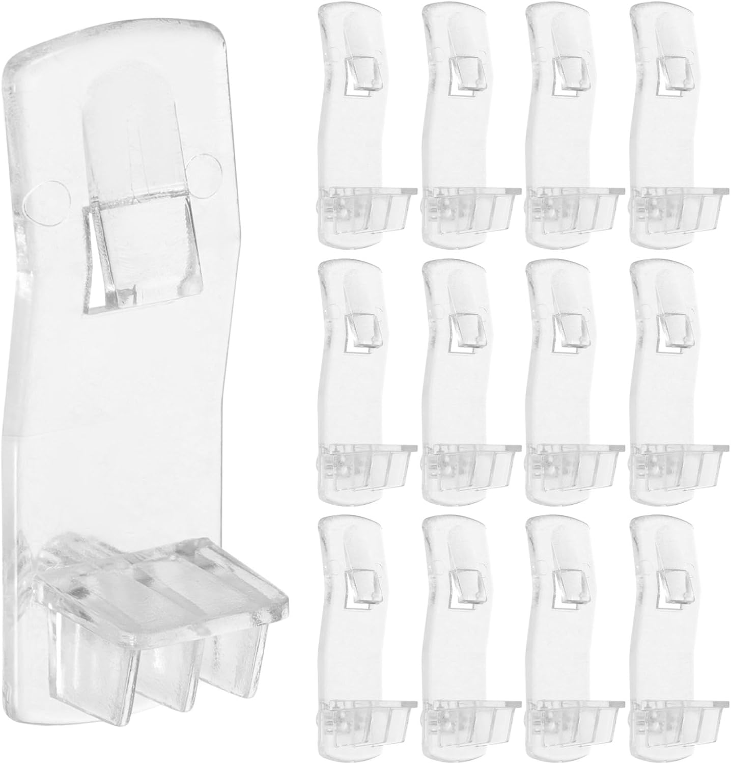 25pcs Transparent Plastic Shelf Pegs Locking Clips for Cabinets Furniture Flexible Rectangular Design Easy Installation Shelf Support for Home Storage