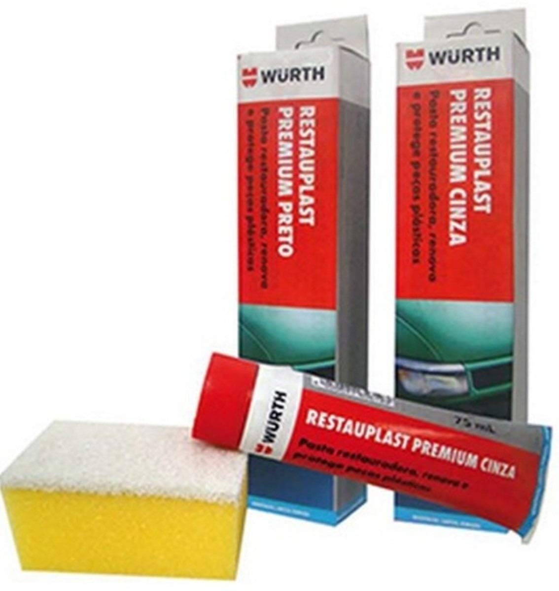 WURTH Tinte Restaurador para Plásticos PLAST-PT – 75 ml – Renovador de Paragolpes y Molduras – Acabado Profesional – (gris)