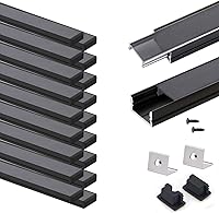 Vista 13 de VST Paquete de 6 Sistema de Canal de Aluminio LED en Forma de U de 1 pie/0.3m con Cubierta Lechosa, Tapas Finales, Clips de Montaje, Compatible