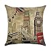 Hengjiang vintage City Série London Pisa New York Paris Rome Home Taie d'oreiller Lit en coton Lin Taie d'oreiller carré Coussin rétro double face