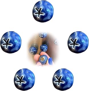 Blueberry Ceramic Fridge Magnets, Blueberry Magnets, Specs Magnet, Mini 3D Realistic Fruit Magnet, Cute 3D Resin Blueberries Refrigerator, for Refrigerator, Kitchen, Office & Locker (5PCS)