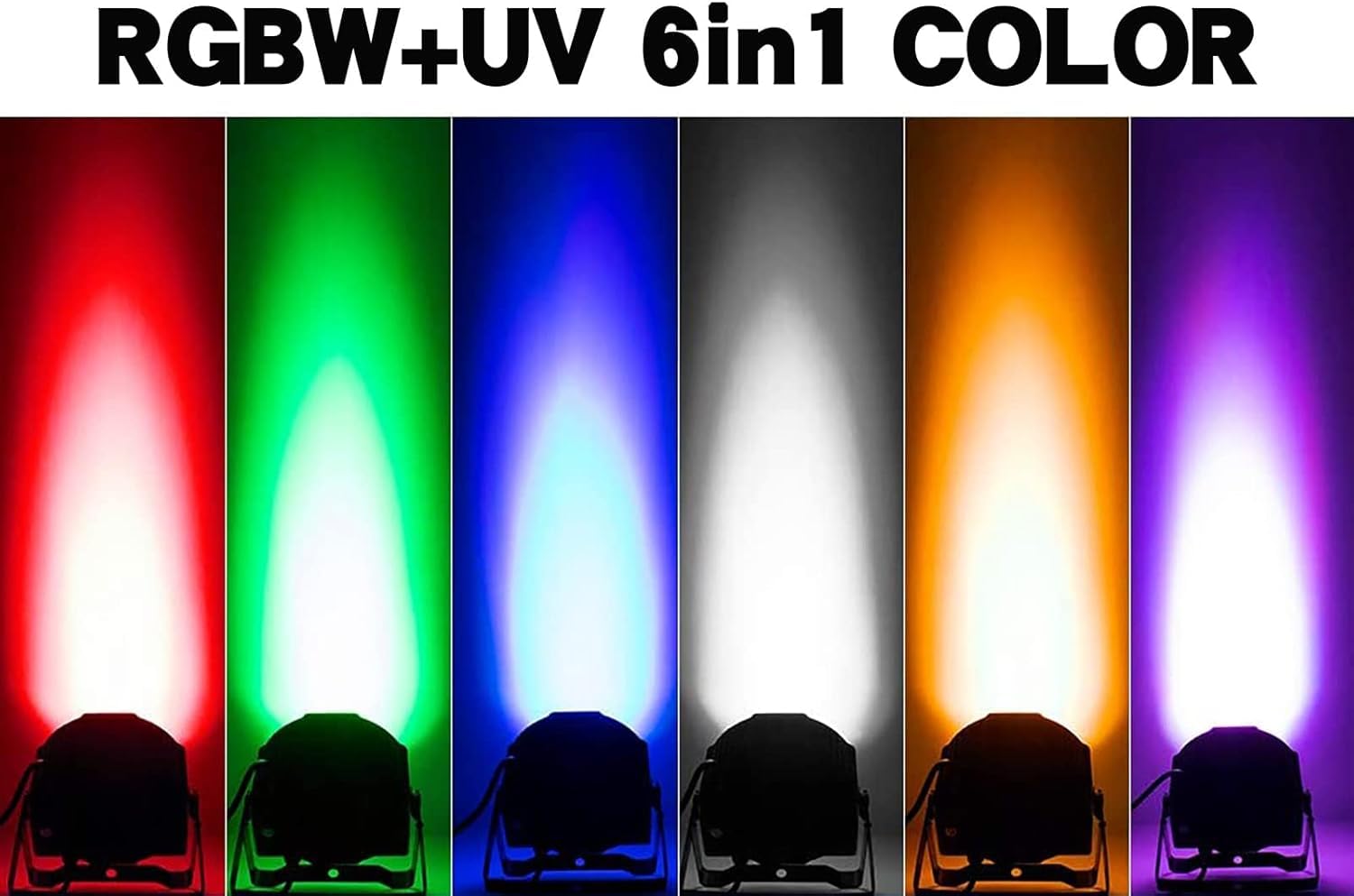 SHEHDS Par Can Lights LED 7x18W RGBWAP 6in1 Wash Stage Lights Fernbedienung und DMX512-Steuerung Uplights Sound Activated Auto Run Flat Par DJ Lights für Weihnachten, Hochzeit, Party, Disco - 2er-Pack
