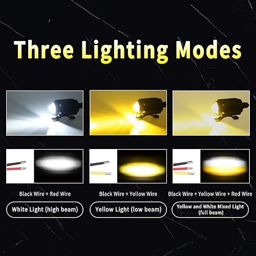 Miniatura 2 de Luces LED de conducción para motocicleta, haz alto y bajo, luz antiniebla de motocicleta, luz blanca amarilla, 60 W, luces de punto para camión,