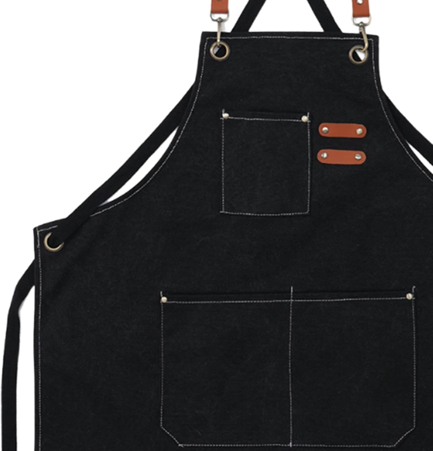 Chef Apron with Multi Pockets Gardening Accessory Adults Bib Apron Cooking Apron(Black)