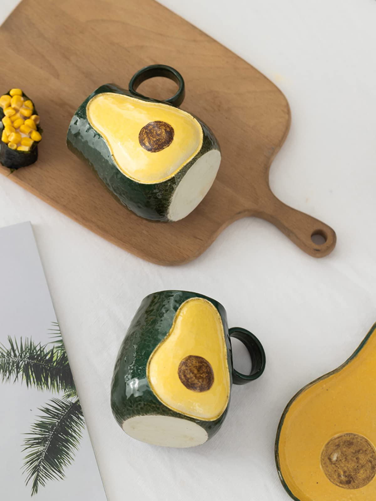 Tazza da caffè in ceramica artigianale Tazza da tè con avocado Tazza da caffè in ceramica Tazza regalo per ufficio e casa