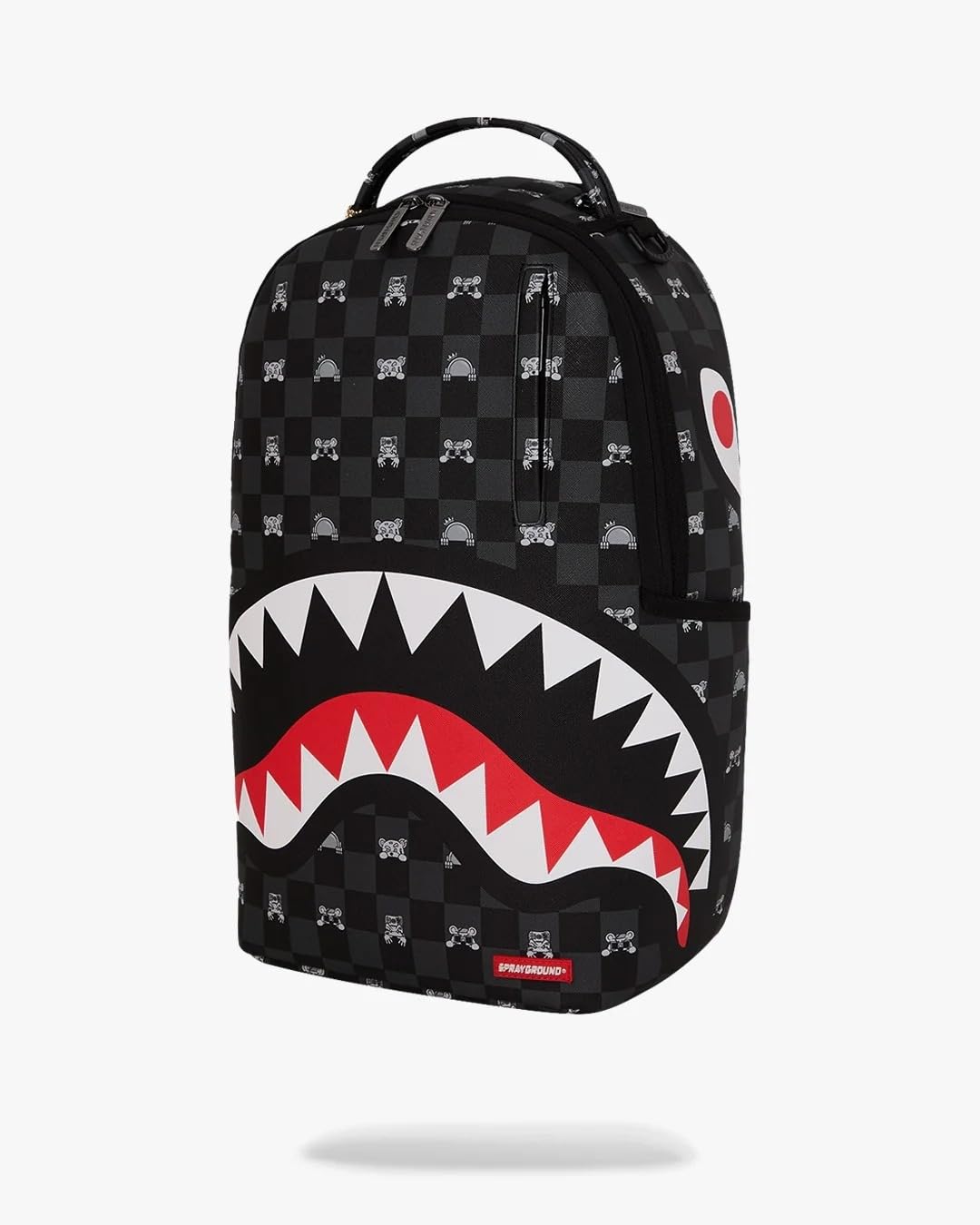 SPRAYGROUND Zaino Nero GRAY PEEKING CHARACTER CHECK DLXSV BACKPACK