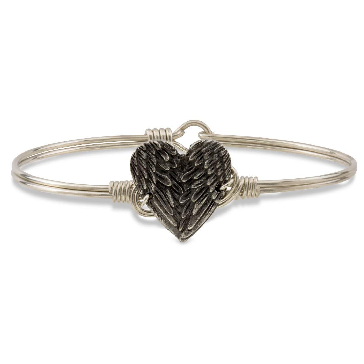 Angel Wing Heart Bangle Bracelet For Women Made in USA
