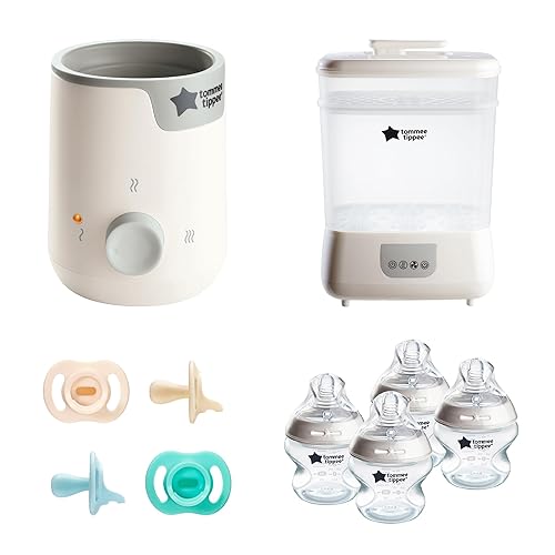 Tommee Tippee Kit de alimentación definitivo, esterilizador y secadora de vapor eléctrico Steridryer, calentador de biberones Easiwarm para bebés, disponible en Yaxa Costa Rica