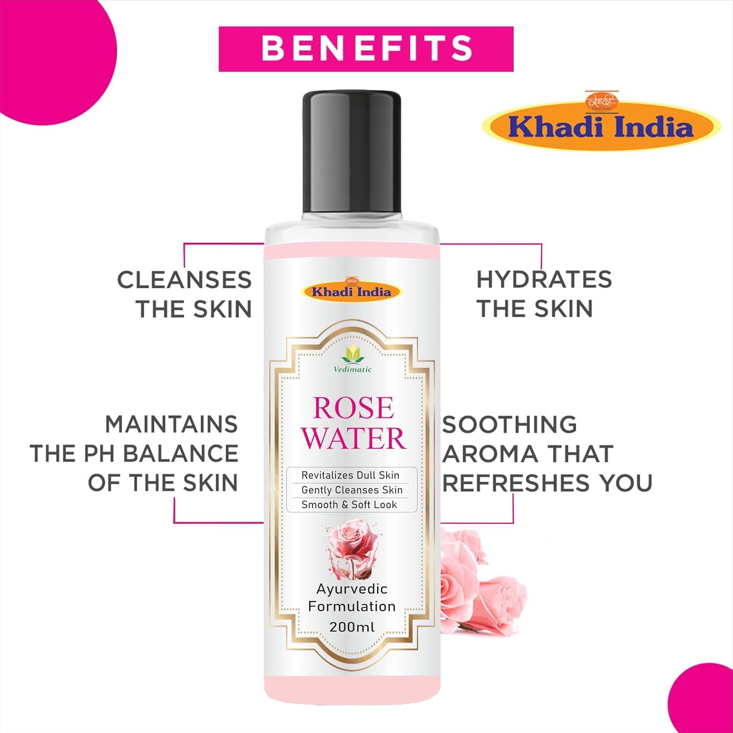 Khadi 100% Pure Organic Haldi Ubtan Powder Face Pack & Rose Water (Dulhan Special) for Face, Body - Fairness, Lightening, Tanning, Glowing Skin, Remove Dead Skin, Turmeric Moisturizer with Pure Saffron 100gm.+200ml.(Combo, Ubtan and Rose Water) 2