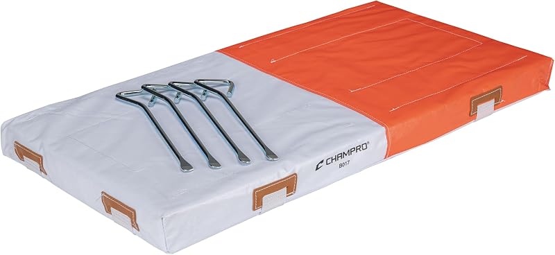 Champro Quilted PVC Coated Nylon Double First Base, Orange and White Extended Safety Base