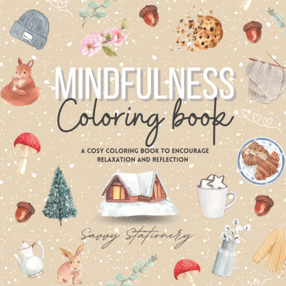 Mindfulness Coloring Book for Adults: Relaxing Coloring Therapy Gift Book for Adults Relaxation with Stress-Relieving Scandi Designs